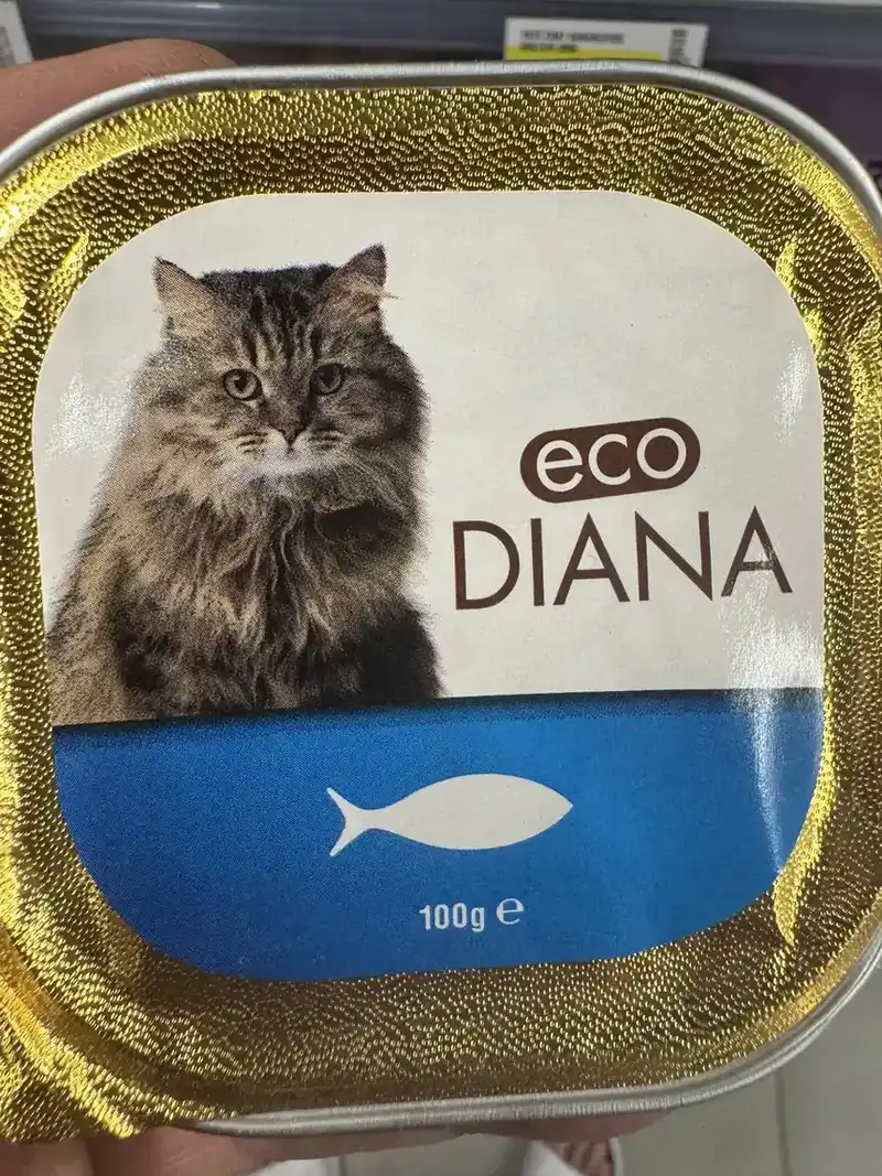 Лоток кошачьего корма eco Diana с рыбой, 100 грамм